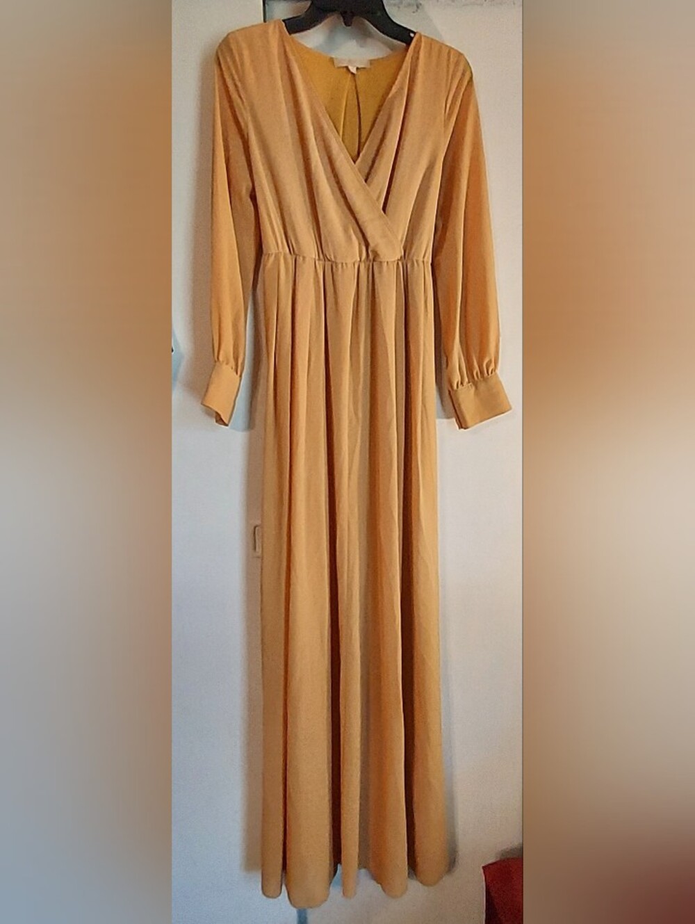 Ricarica Large Long-Sleeve Maxi Dress in Warm Mustard